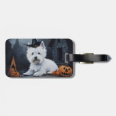 West Highland Witte Terriër Pompoen Halloween Bagagelabel (Achterkant horizontaal)