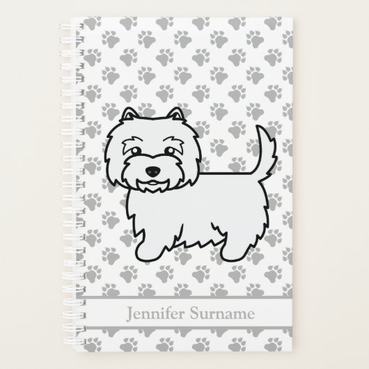 West Highland Witte Terriër Schattige Hond & Tekst Planner (Voorkant)