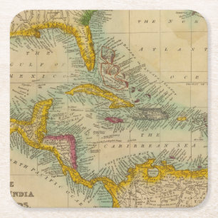 West-India Vierkante Kartonnen Onderzetter