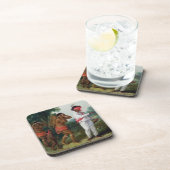 West-Indiaas Man van Kleur, richtend twee Carib Wo Drankjes Onderzetter (Rechterzijde)