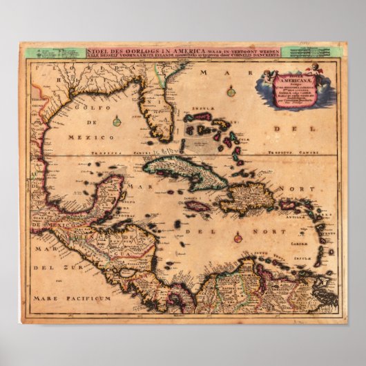 West Indies Danckerts, Cornelius 1680 Poster (Voorkant)