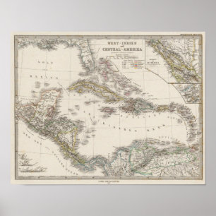 West-Indies en Midden-Amerika Poster