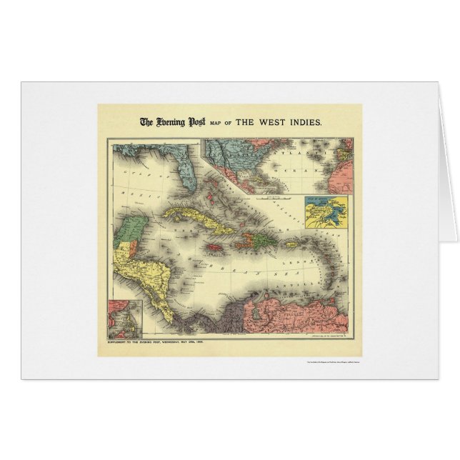 West Indies Evening Post Map 1898 (Voorkant Horizontaal)