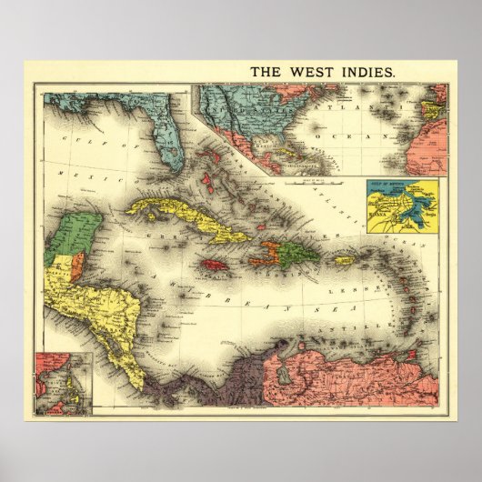 West IndiesPanoramic MapWest Indies Poster (Voorkant)