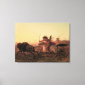 West, Indische Buffalo Hunt door Charles Wimar Canvas Afdruk (Voorkant)