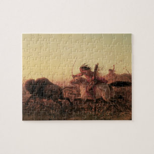 West, Indische Buffalo Hunt door Charles Wimar Legpuzzel