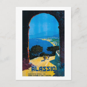 West-Italiaanse Riviera Travel Poster Briefkaart