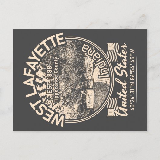 WEST LAFAYETTE CITY - INDIANA  BRIEFKAART (Voorkant)