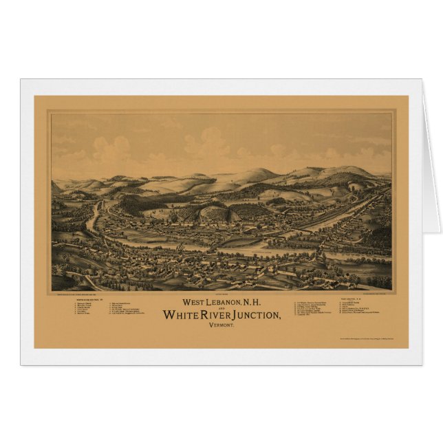 West-Libanon, NH Panoramic Map - 1889 (Voorkant Horizontaal)
