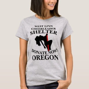 WEST LINN CHEERLEADER OPVANG DONEER NU OREGON T-SHIRT