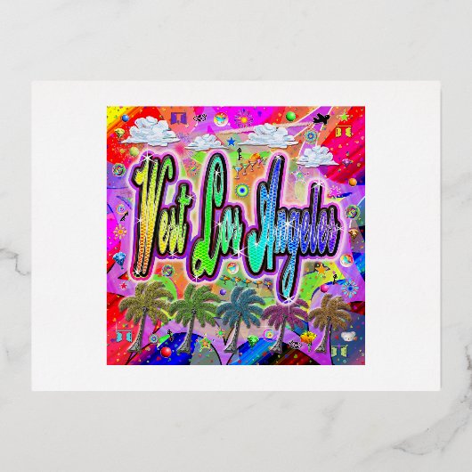 West Los Angeles Vista Express-Briefkaart Folie Feestdagen Briefkaart (Voorkant)