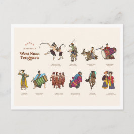 West Nusa Tenggara Indonesia Travel Briefkaart