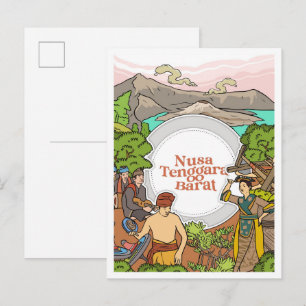 West Nusa Tenggara Indonesië Reizen Briefkaart