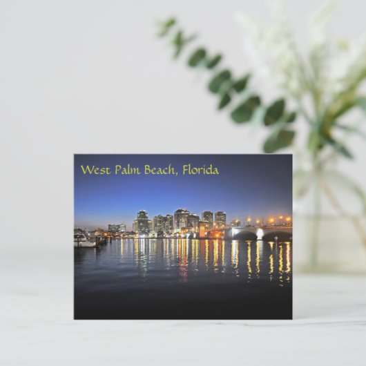 West Palm Beach bij schemering Briefkaart (Staand voorkant)
