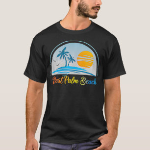 West Palm Beach FL Florida Souvenir Palm Tree Surf T-shirt