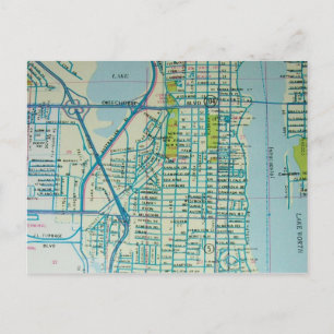 WEST PALM BEACH, FL  Map Briefkaart