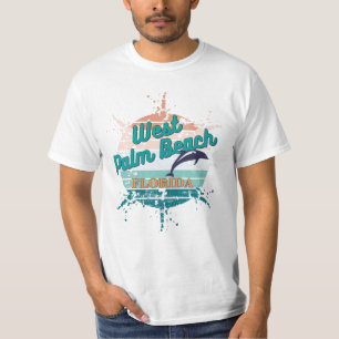 West Palm Beach Florida Retro  zonsondergang T-shirt