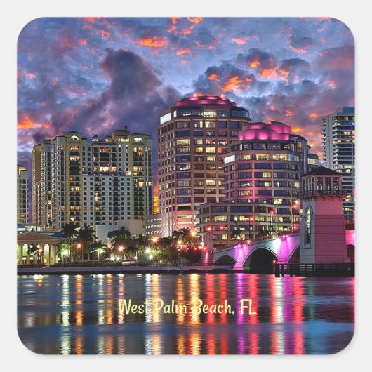West Palm Beach, Florida Vierkante Sticker (Voorkant)