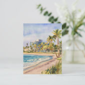 West Palm Beach, Florida, Waterverf schilderkunst Briefkaart (Staand voorkant)