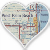 West Palm Beach  kaart Sticker (Voorkant)