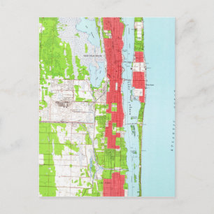  West Palm Beach & Palm Beach FL-kaart (1946) Briefkaart