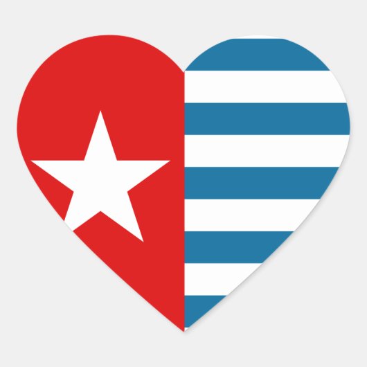 West-papua Hart Sticker (Voorkant)