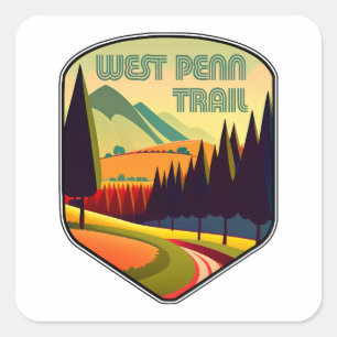 West Penn Trail Pennsylvania Kleuren Vierkante Sticker