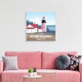 West Quoddy Head Lighthouse Canvas Afdruk (Insitu (Woonkamer))