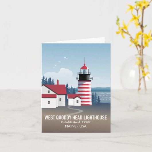 West Quoddy Head Lighthouse Kaart (Gele Bloem)