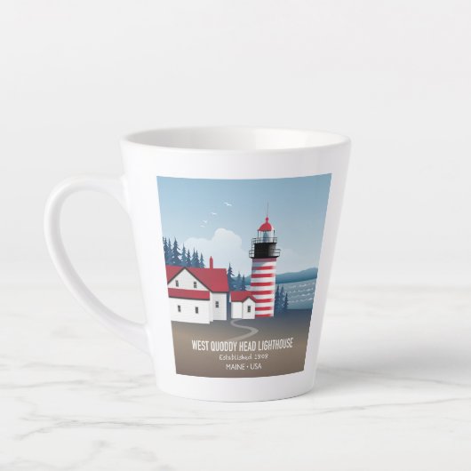 West Quoddy Head Lighthouse Latte Mok (Links)