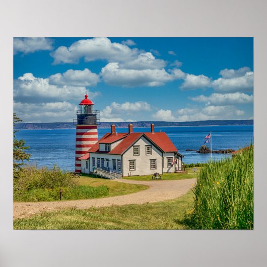 West Quoddy Head Lighthouse, Lubec, Maine Poster (Voorkant)