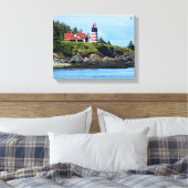 West Quoddy Head Lighthouse, Maine Canvas Afdruk (Insitu (Slaapkamer))