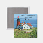 West Quoddy Head Lighthouse, Maine Magnet Magneet (Voorkant / Achterkant)