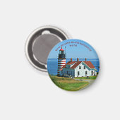 West Quoddy Head Lighthouse, Maine Round Magnet (Recto/Verso)