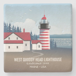 West Quoddy Head Lighthouse Stenen Onderzetter