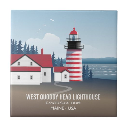 West Quoddy Head Lighthouse Tegeltje (Voorkant)