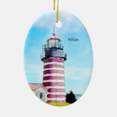 West Quoddy Maine Lighthouse Ornament (Achterkant)