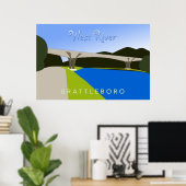 West River - Brattleboro, affiche VT (Bureau à domicile)