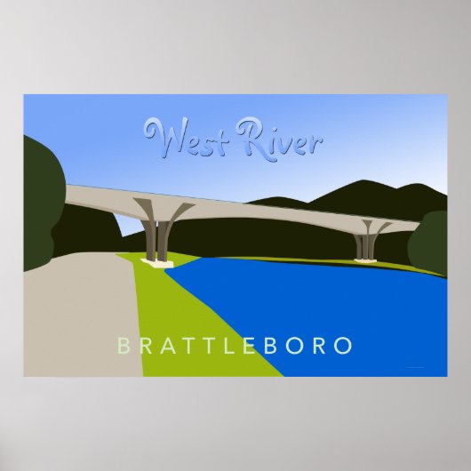 West River - Brattleboro, VT-Poster Poster (Voorkant)