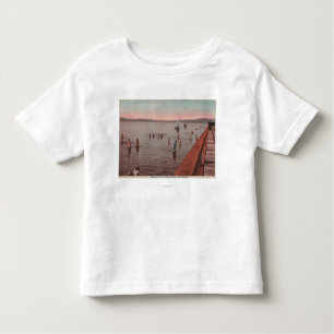 West Seattle, WA - Bathing at Coney Island Beach Kinder Shirts