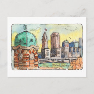 West Side Market-toren Cleveland ansichtkaart Briefkaart