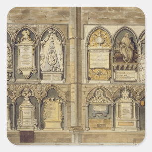 West Side of Poet's Corner, bord 24 uit 'Westmin' Vierkante Sticker