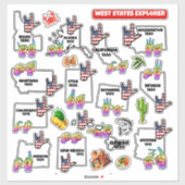 West States Explorer — Educational Sticker (Feuille)