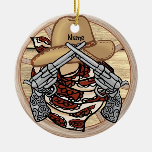 West Texas Cowboy Keramisch Ornament (Voorkant)