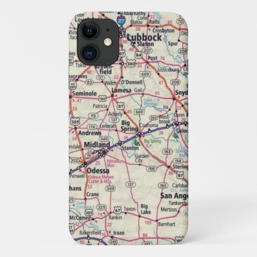 West Texas Map Case-Mate iPhone Case (Achterkant)