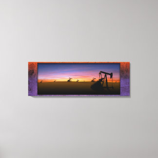 West Texas Pump Jacks Sunset Canvas Afdruk
