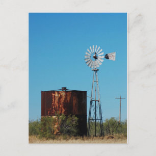 West Texas Windmill en Water Tank Briefkaart