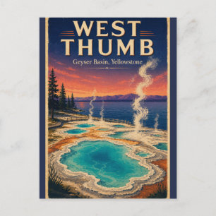 West Thumb Geyser Basin Yellowstone Reis naar het  Briefkaart