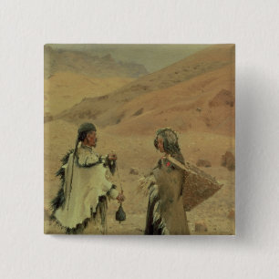 West-Tibetanen, 1875 Vierkante Button 5,1 Cm