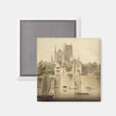 West Uitzicht van de kathedraal van Worcester, 179 Magneet (Voorkant / Achterkant)